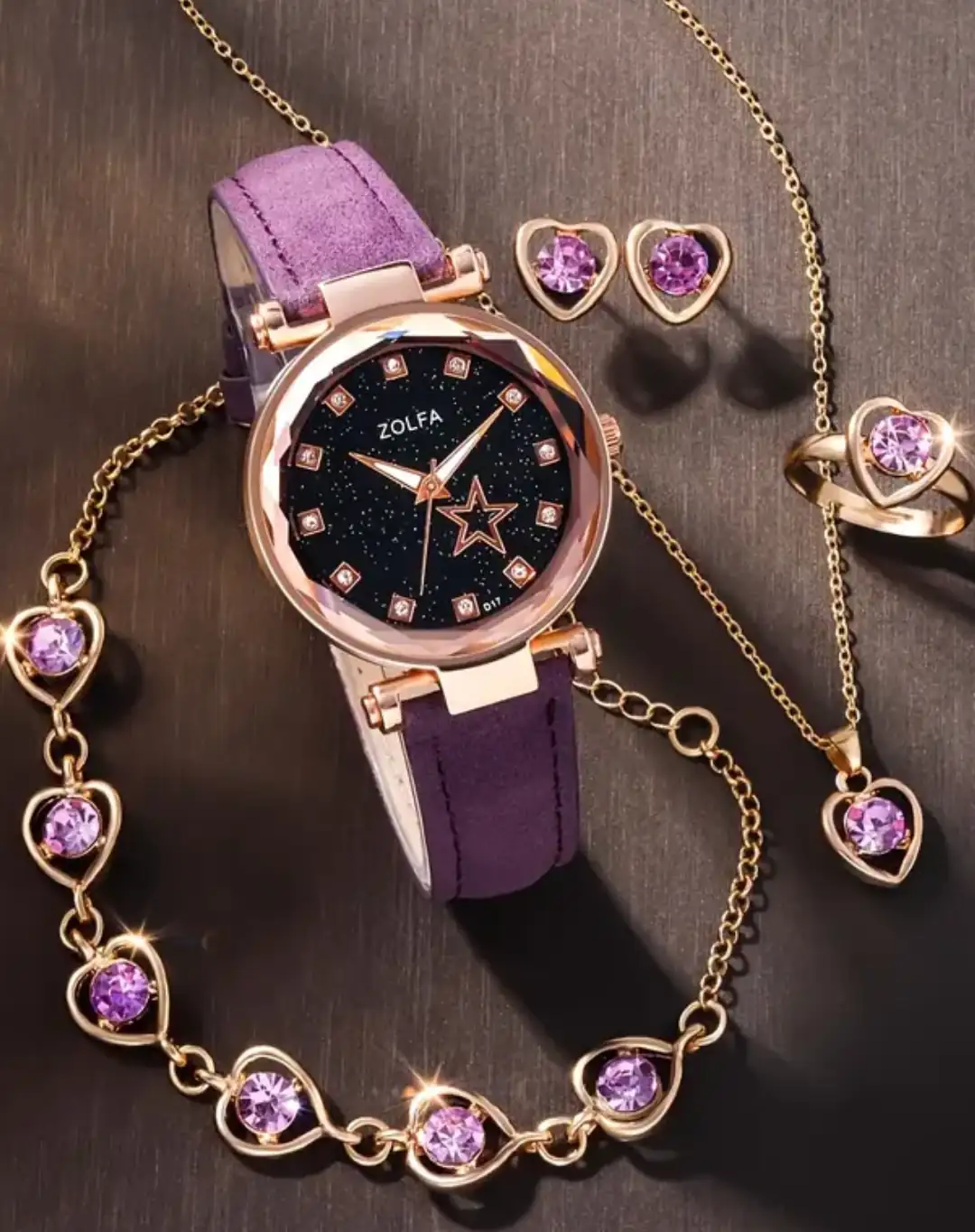 Conjunto de reloj y joyería 
