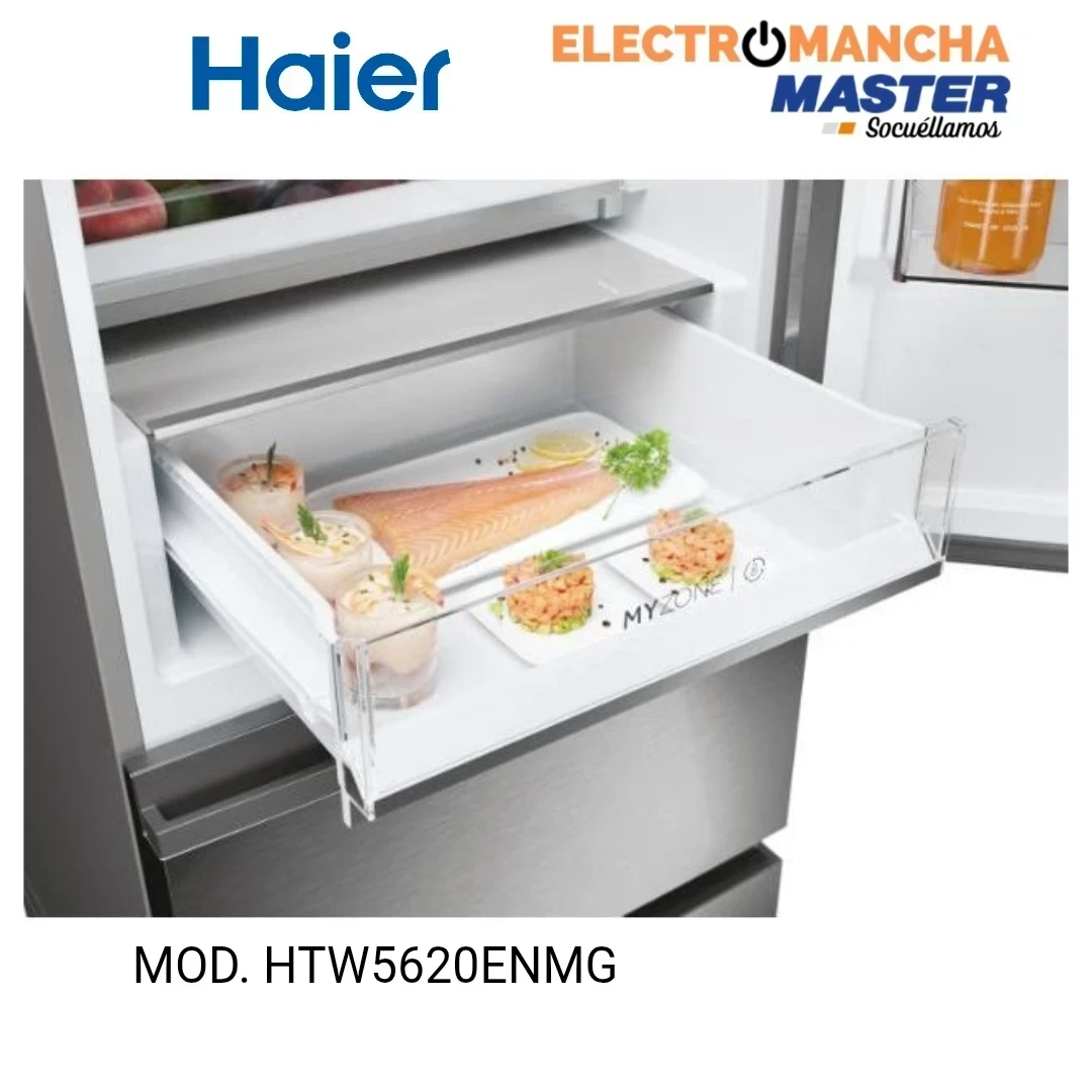 FRIGO COMBI HAIER HTW5620ENMG 2,05*60 INOX NF E 5