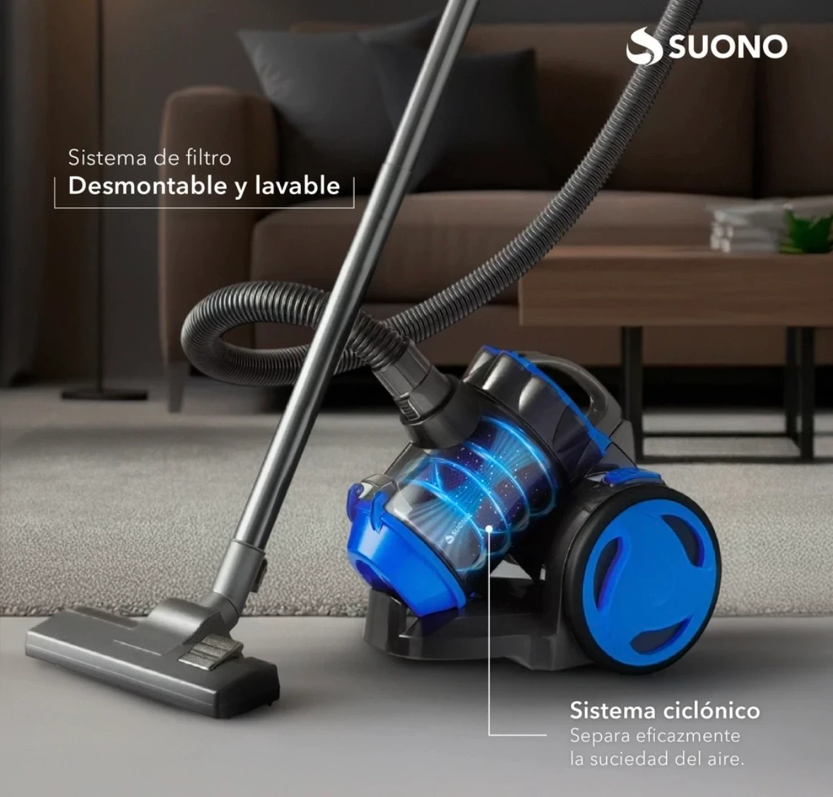 Aspiradora Ciclónica Trineo Suono sin Bolsa HOG0394NEG