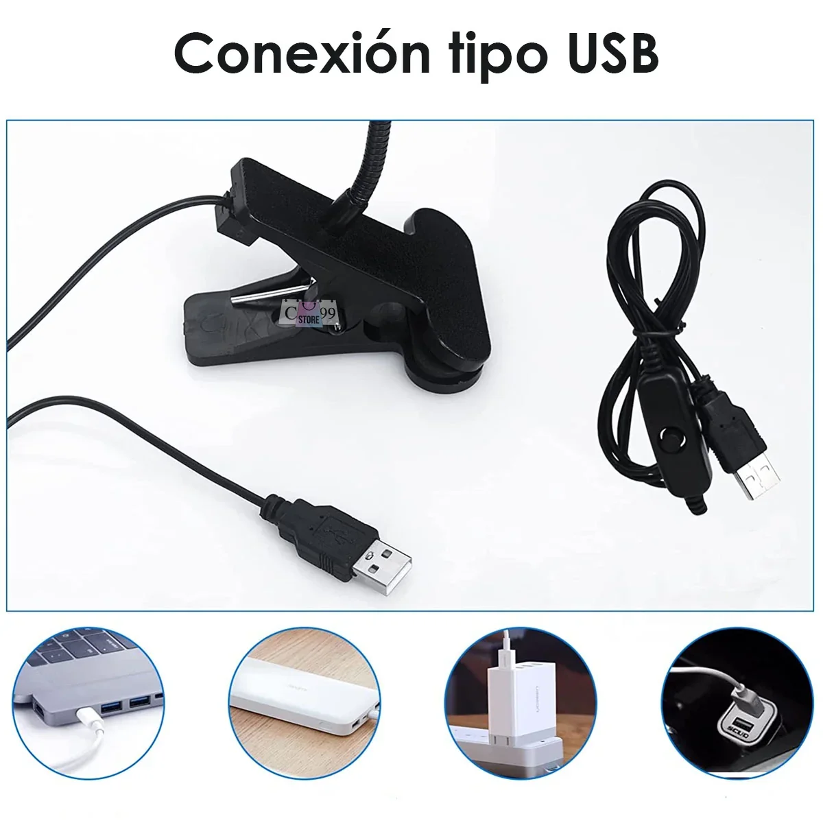 Lampara UV Para Uñas Flexible 360° Con Clip  6