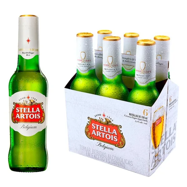 Cerveza botella de vidrio
