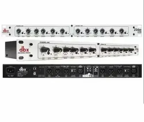 CROSSOVERDBX 234 XS DE 4 VIAS,   dBX 234XS Crossover stereo 2/3 vías o mono en 4 vías con conectores XLR ( Canon )  Entradas y Salidas balanceadas con conector XLR 3 Pins Interruptores de modo de operación mono 2-way/3-way estéreo de 4 vías Resumen de la salida de baja frecuencia (subwoofer) interruptor de la gama x10 en ambos canales 40 Hz de paso alto (corte bajo) filtro de dos canales Interruptor de inversión de fase en todas las salidas Controles individuales de nivel en todas las salidas 24dB por octava filtros Linkwitz-Riley (el estándar profesional) LED de estado estéreo / mono indican el modo seleccionado 2 años en piezas y mano de obra de serie dbx ® CSA NRTL / C aprobados CE RoHS 2