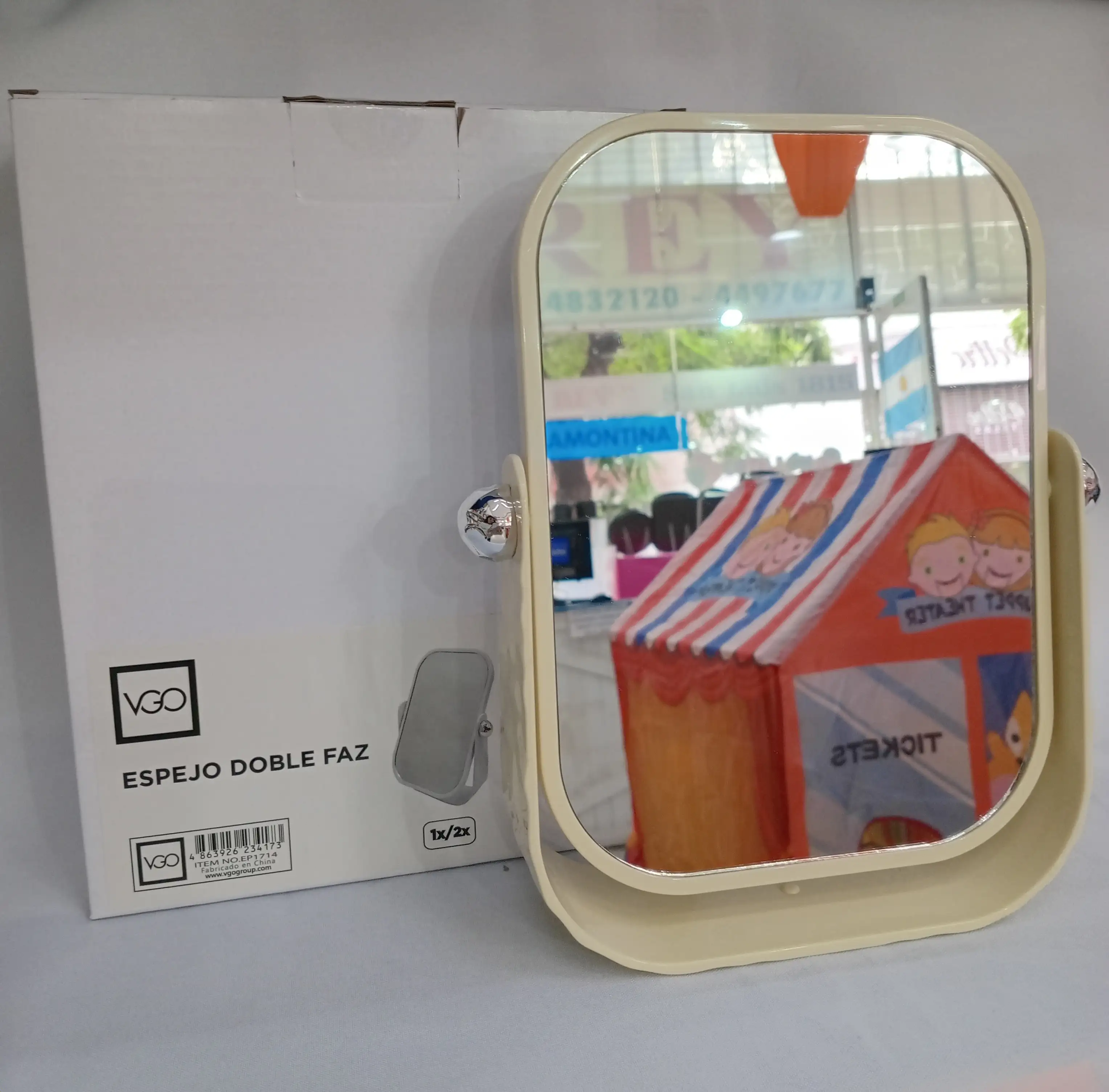 Espejo rectangular doble faz