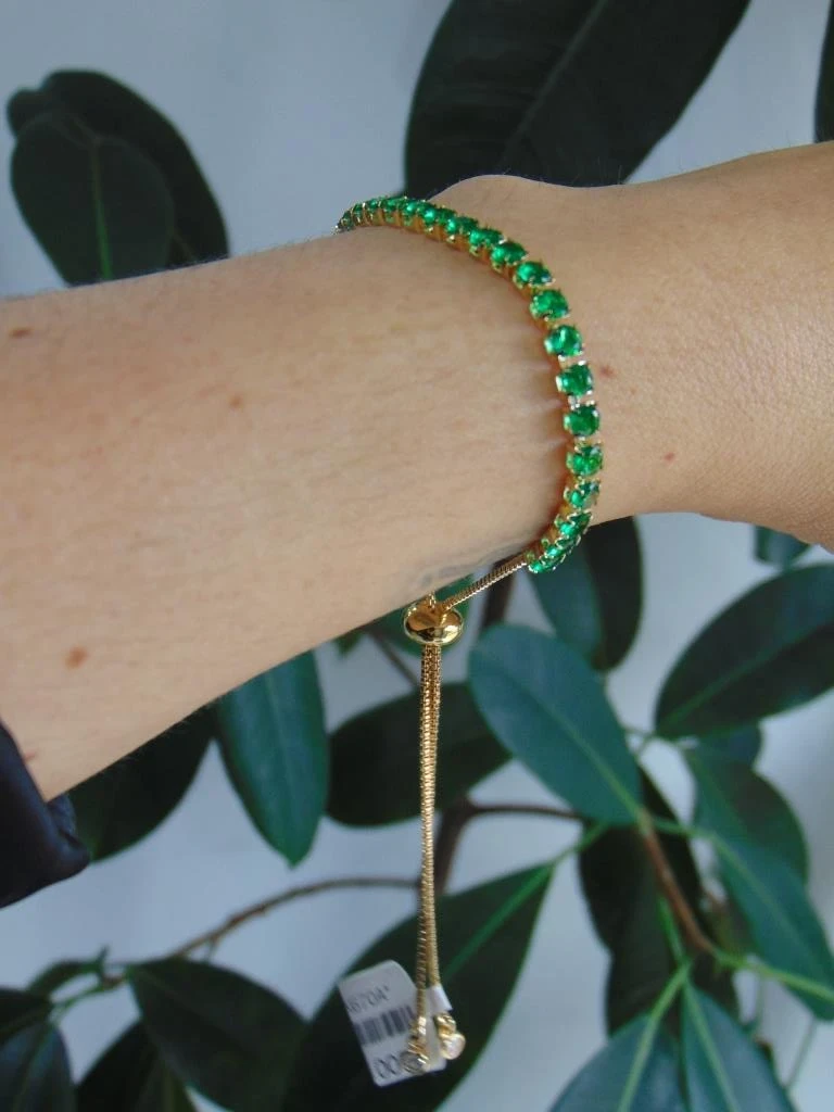 PULSERA RODIO DOR CORBATIN TENNIS VERDE 3