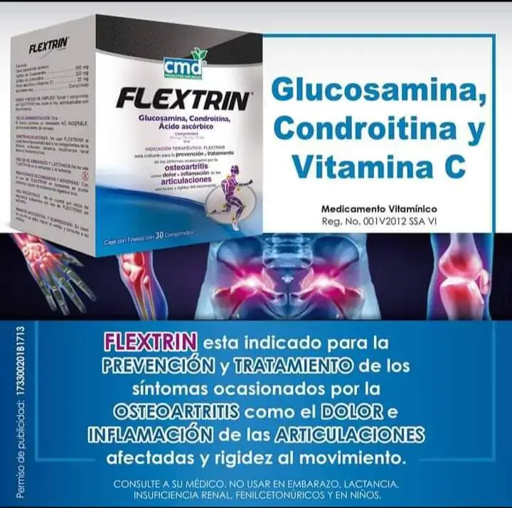 FLEXTRIN (glucosamina,condroitina y acido ascorbico) 