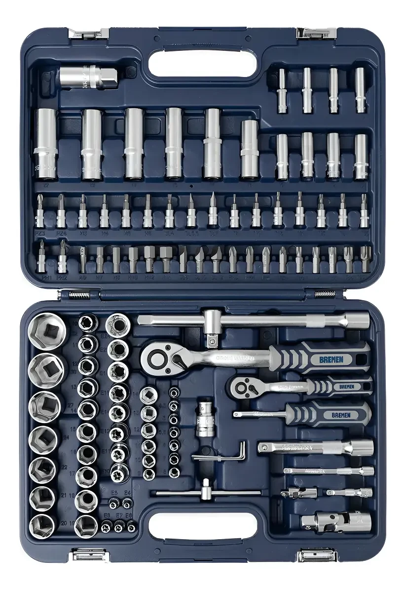 Set Juego Llaves Tubo Crique Bremen Caja 110 Piezas 1/2 1/4