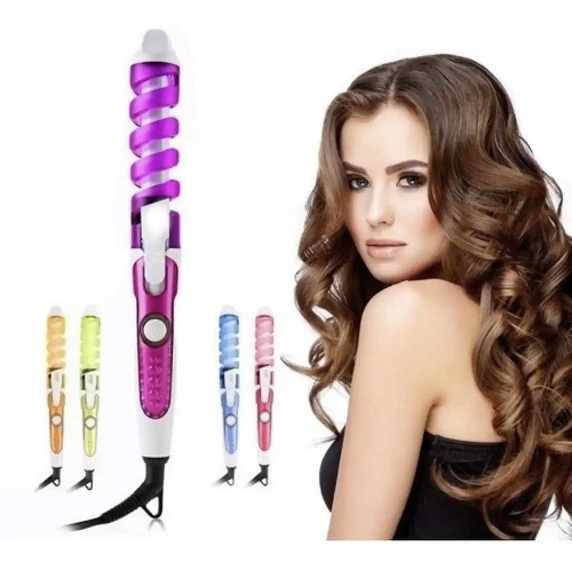 Rizador de pelo portátil en espiral 