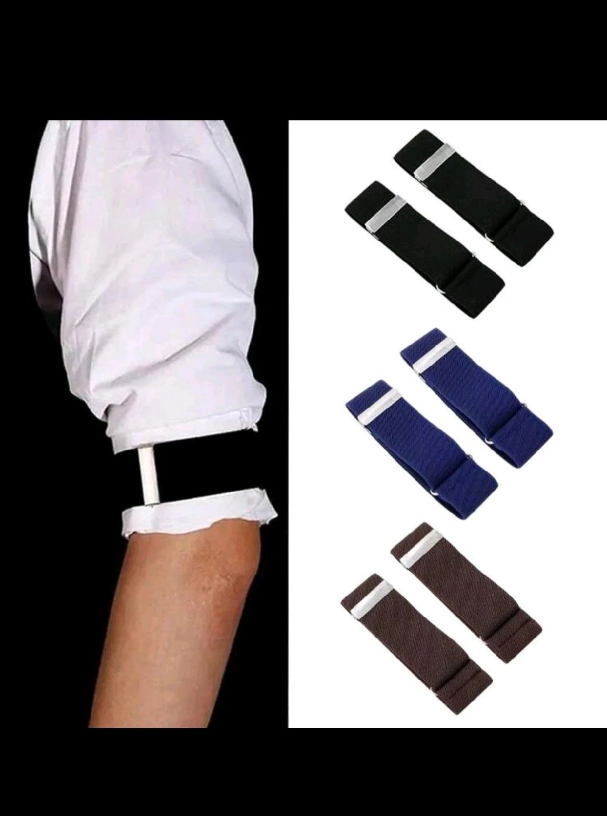 Par de Ligas Ajustables para Mangas de Camisa – Bandas Elásticas Antideslizantes de Barman / Vestir