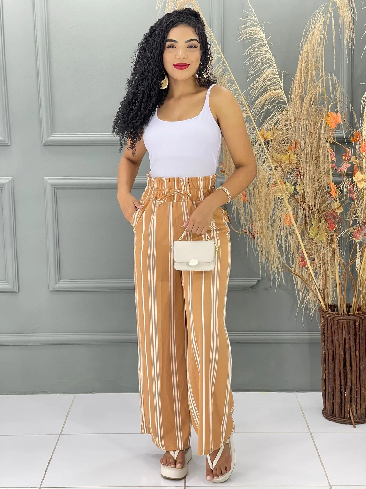 Calça pantalona listrada 2