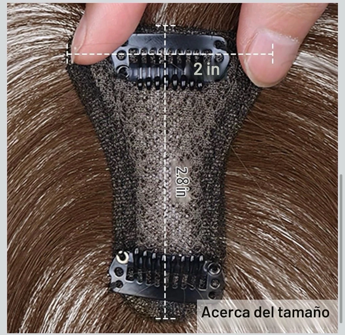 Flequillo con clip, 100% de cabello humano (marron claro ) 2