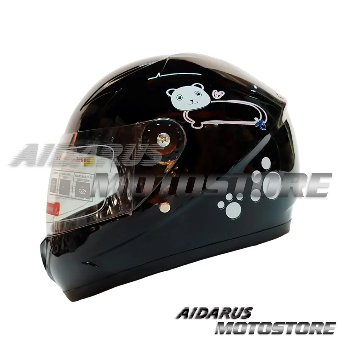 CASCO NIÑO NEGRO BRILLO