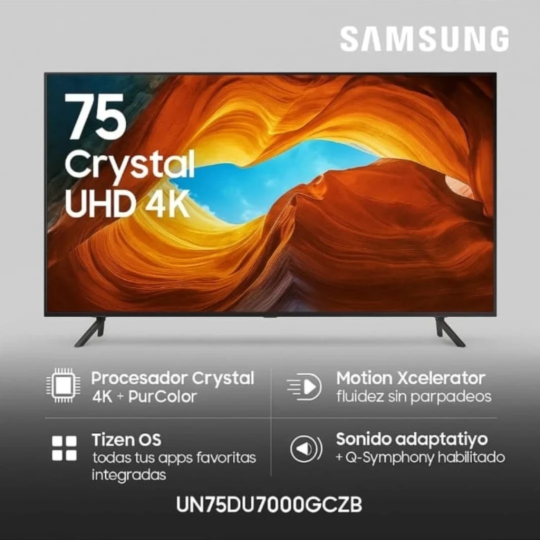 SMART TV SAMSUNG 75 CRYSTAL UDH 4K " du7000