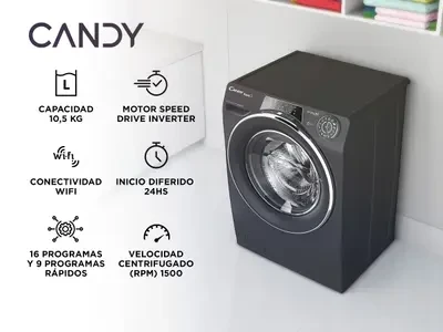 LAVARROPAS AUTOMÁTICO CANDY 10.5KG 1500RPM INVERTED