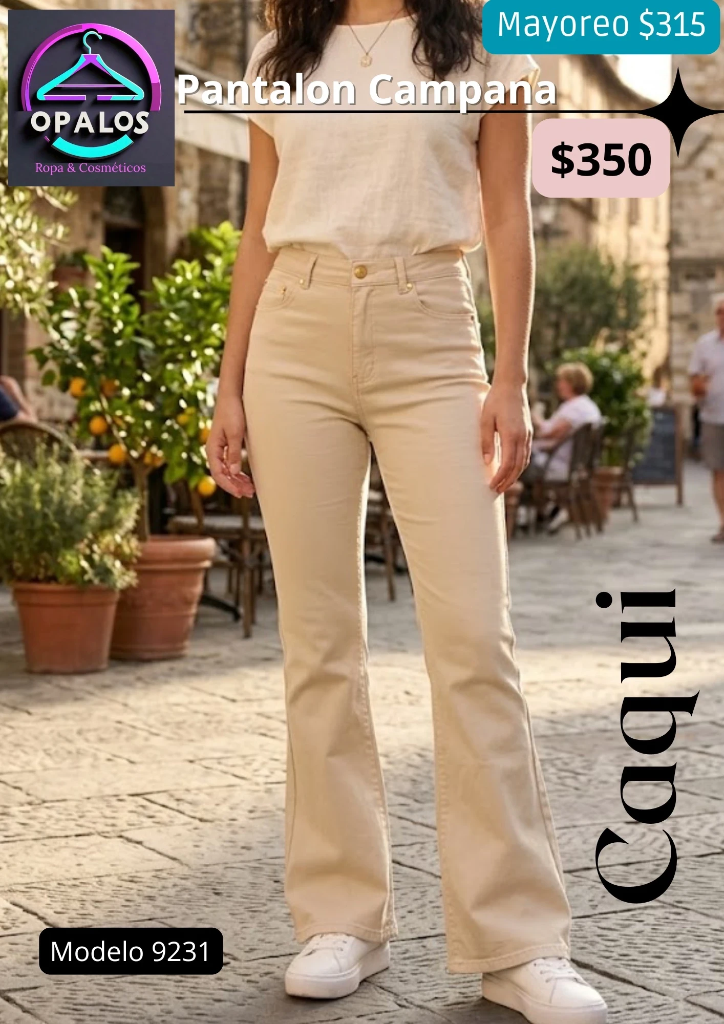 Pantalon Campana Caqui