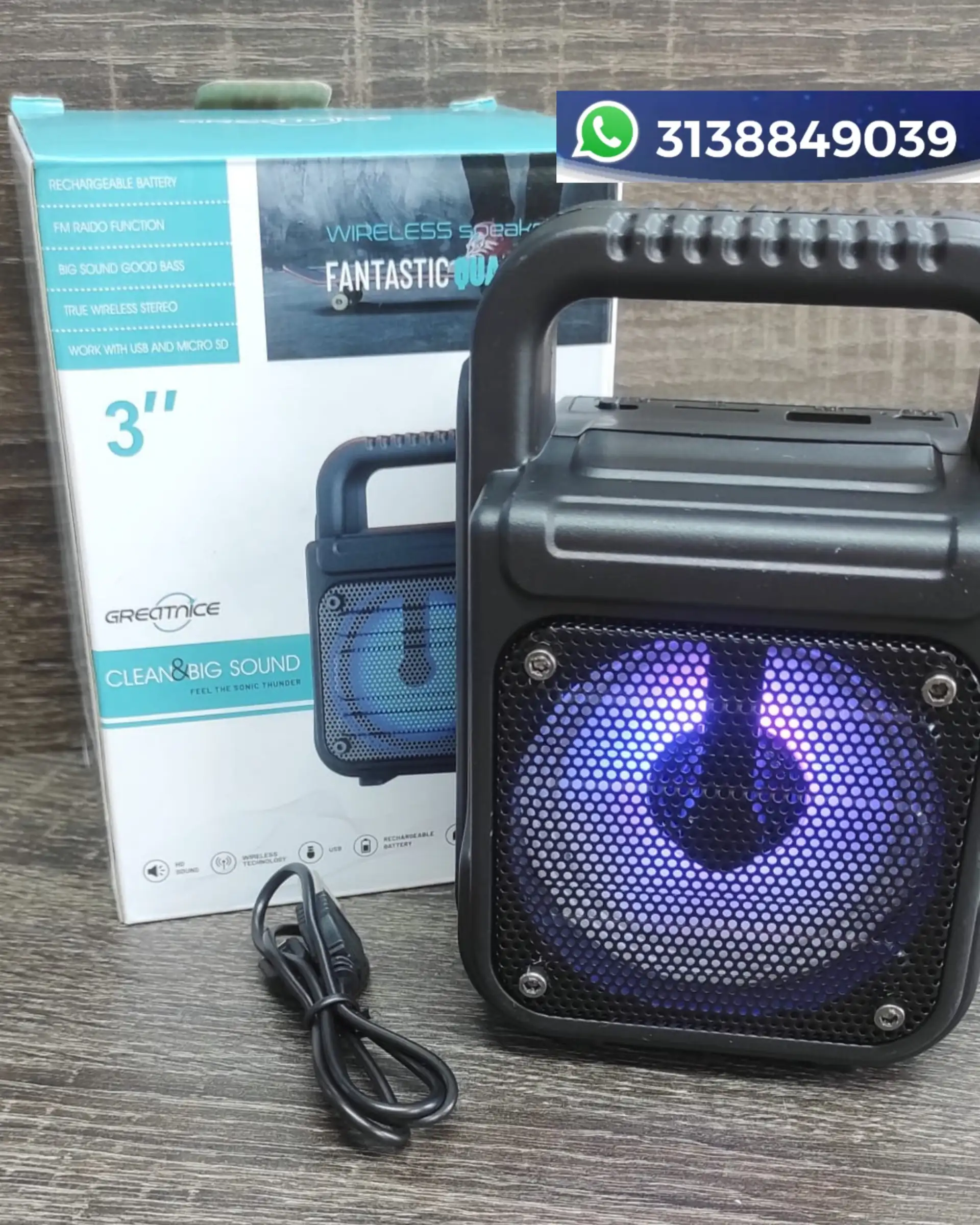 PARLANTE GREATNICE GTS-1375   De 3 pulgadas