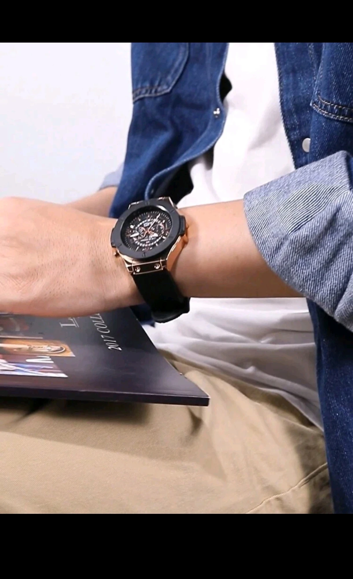 Reloj para Hombre Va Va Voom Robust - Rose Gold & Black 10