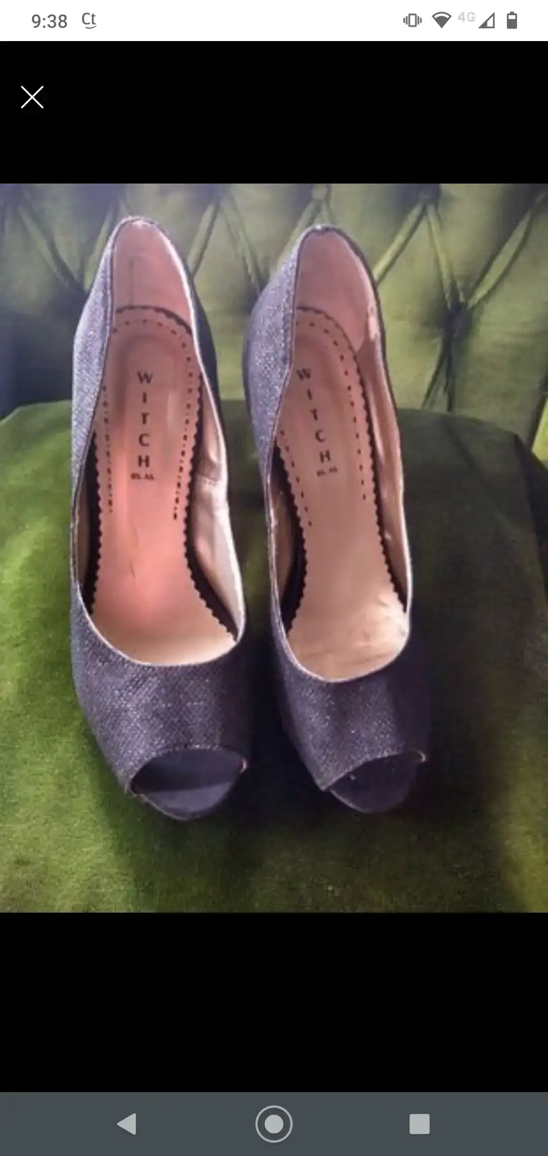 Stilettos de glitter negro N°38