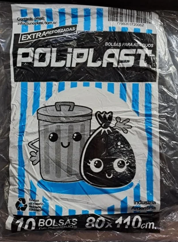 10 Bolsa de residuos consorcios 80x110cm negras