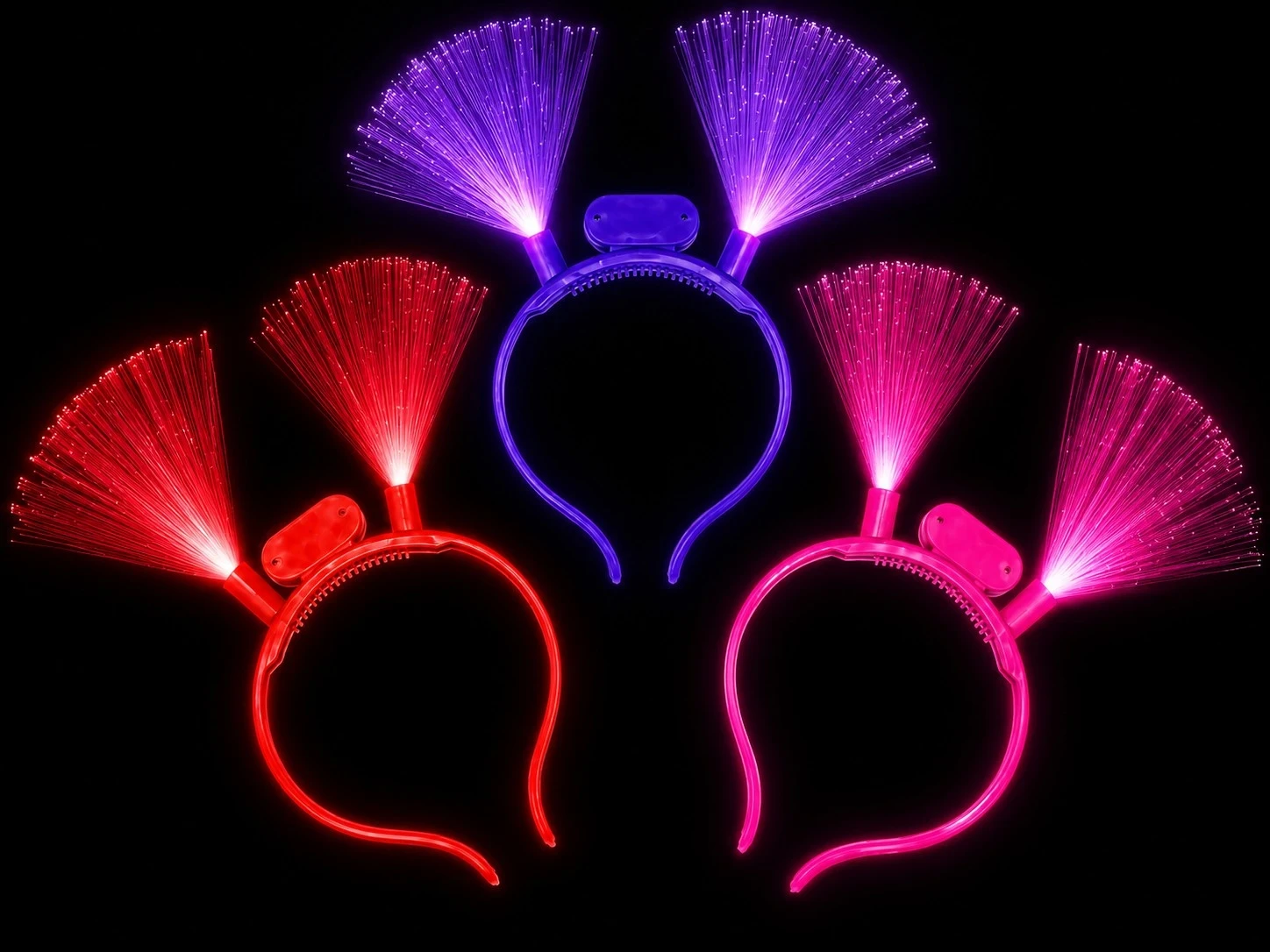 pack x 6u vincha fibra optica led