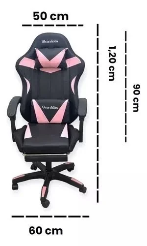 Silla Gamer STAR VISION Negro/Rosa SIN LUZ