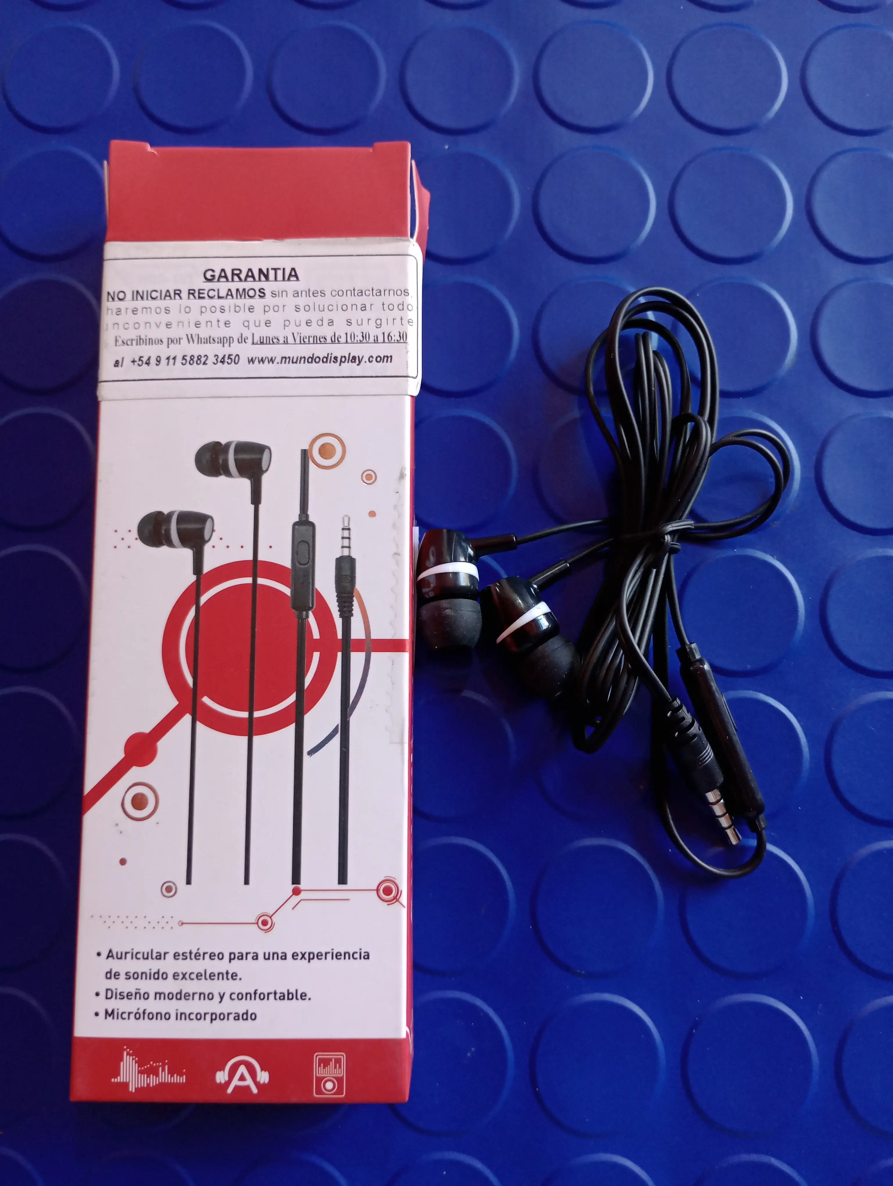 Auricular manos libre stereo miniplug 3.5 con microfono