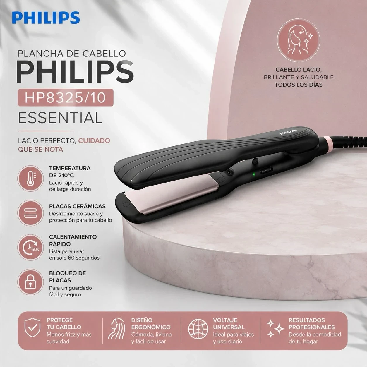 PLANCHA DE CABELLO PHILIPS ESSENTIAL
