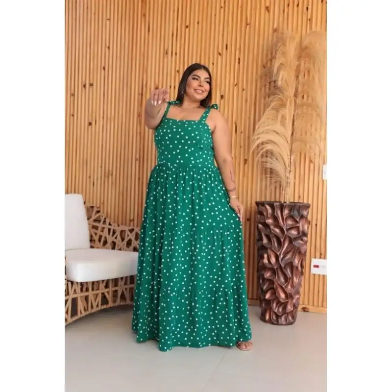 Vestido Longo Plus Size xadrez  4