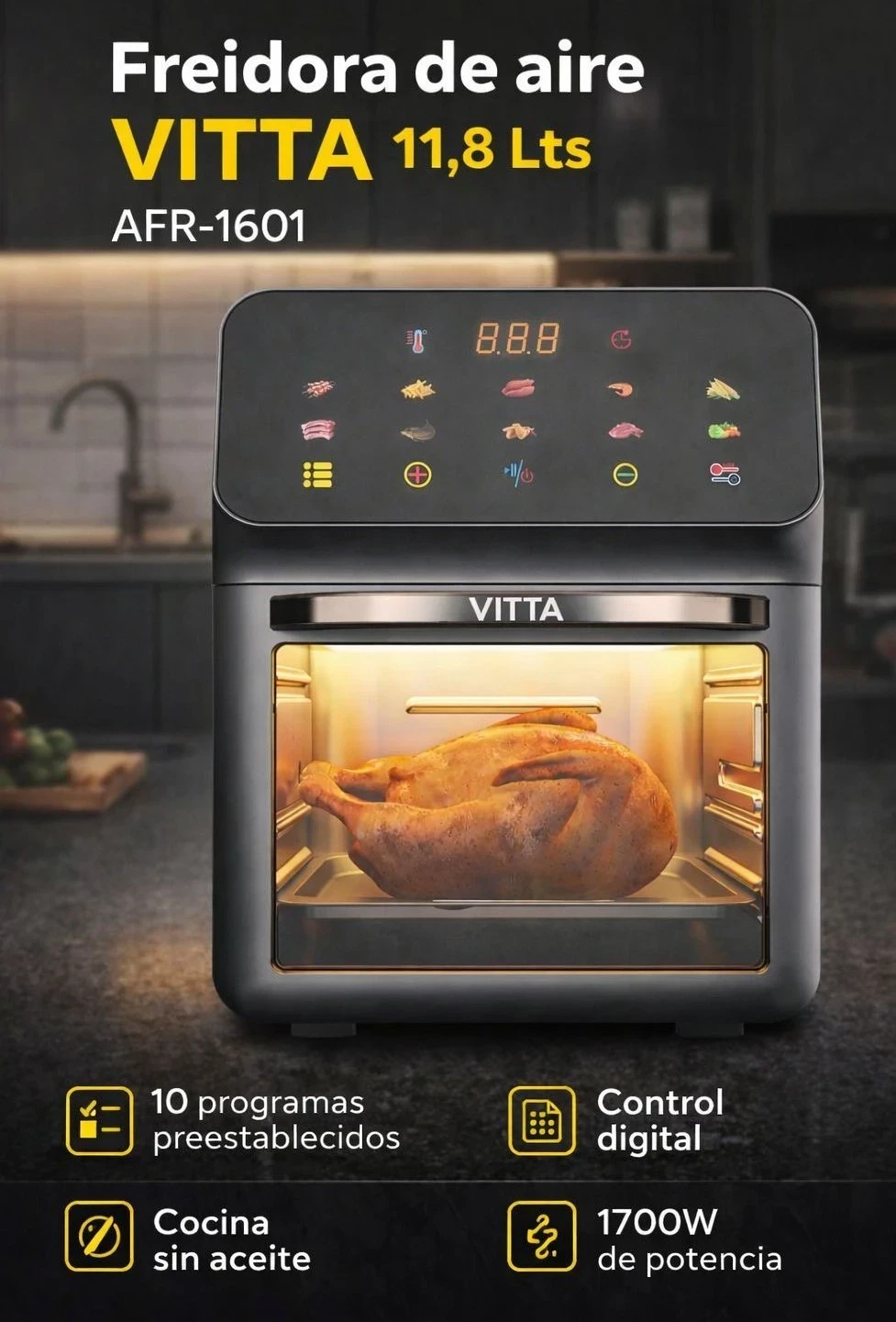 Freidora de Aire Vitta DIGITAL 11,8 Litros