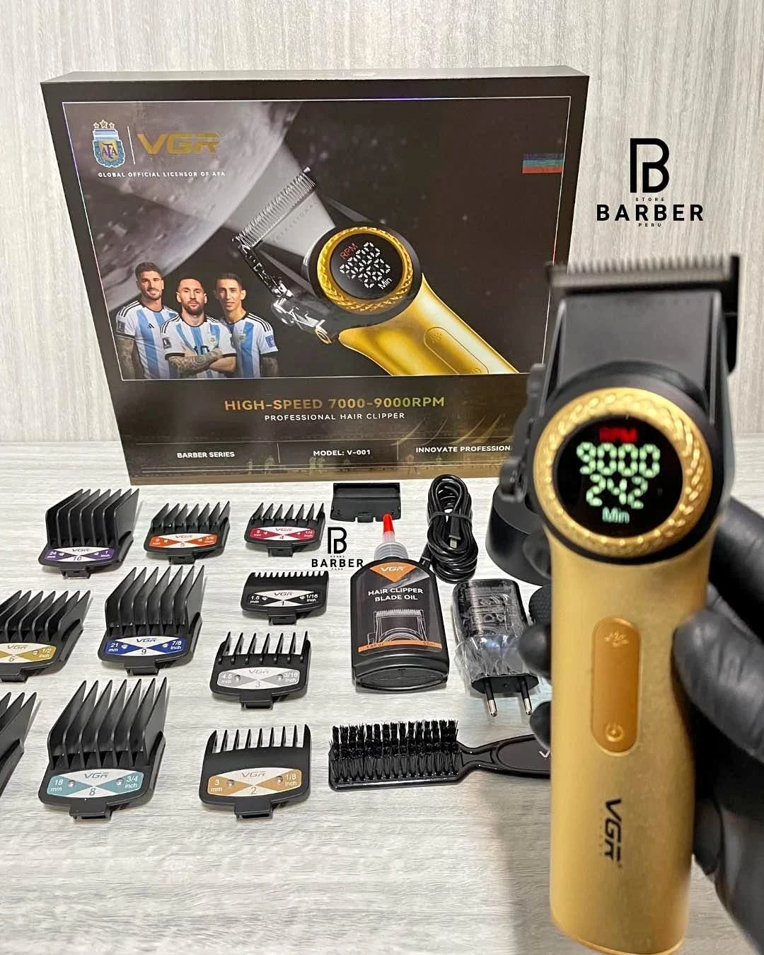 VGR V001 CLIPPER INALÁMBRICO PROFESIONAL DORADO/NEGRO Clippers