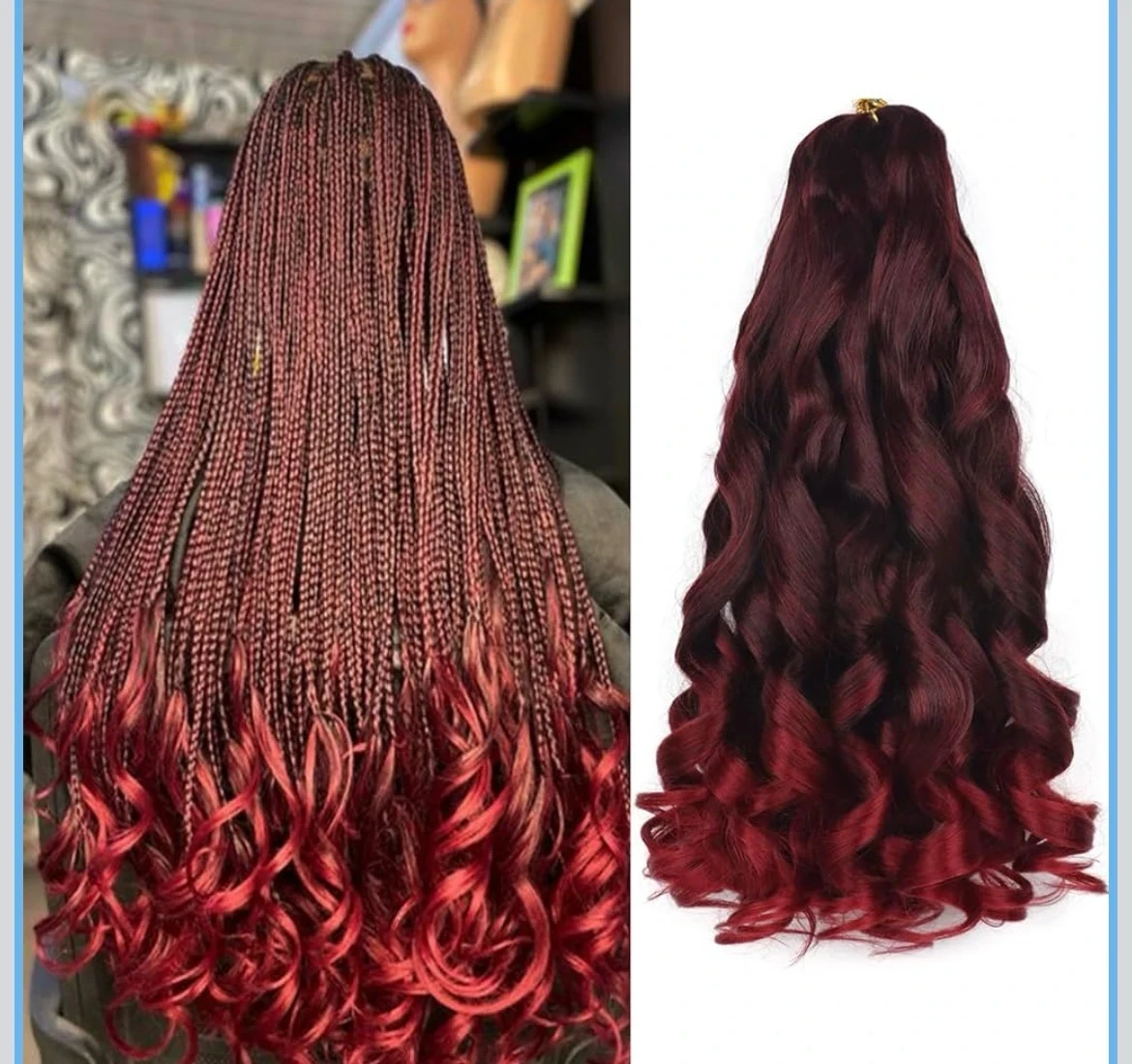 Paquete de 8 Locs de Diosa, pelo de ganchillo, 24 pulgadas ombré, borgoña, locs de imitación, locs suaves y rizados, extensiones de pelo Tbug#.