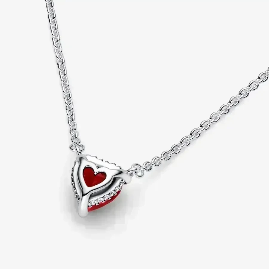 Collar Corazón Halo Brillante Rojo 2