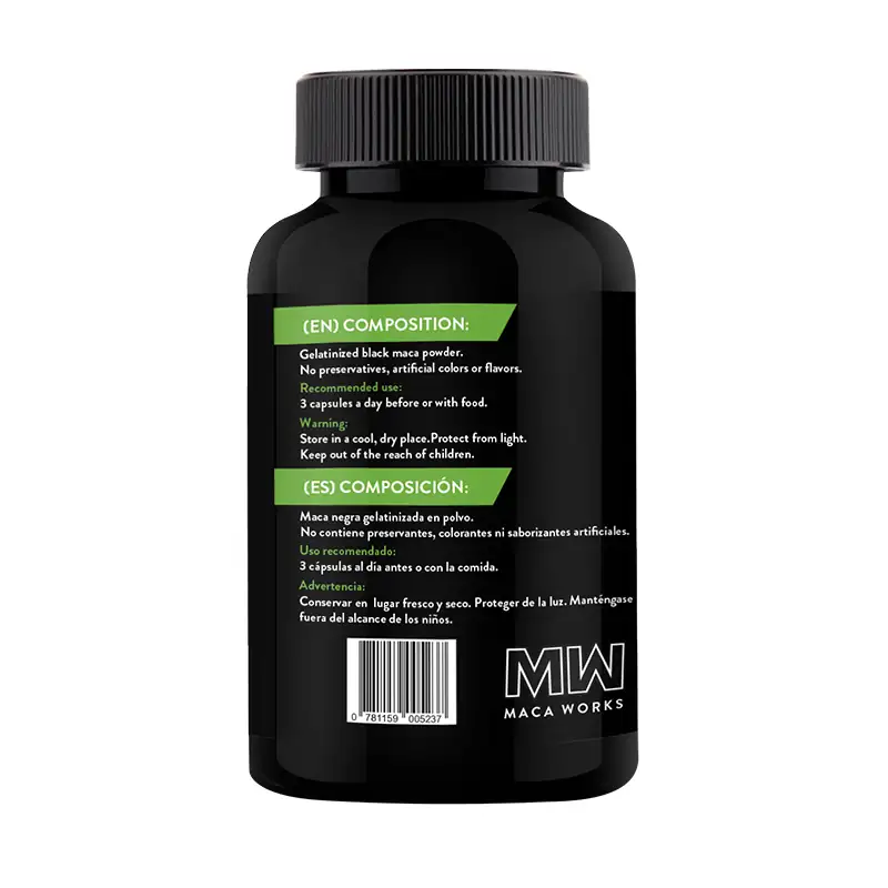 Maca Negra 100 capsulas 500mg Maca Works 2