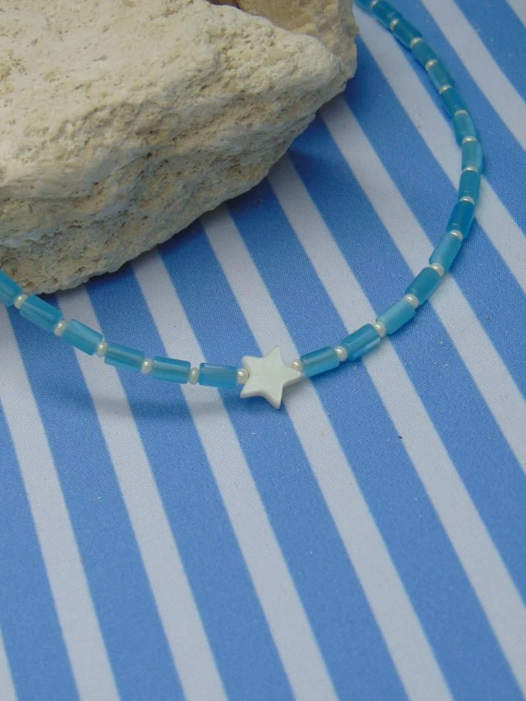 CHOKER ACERO CRISTALES AZUL ESTRELLA 3