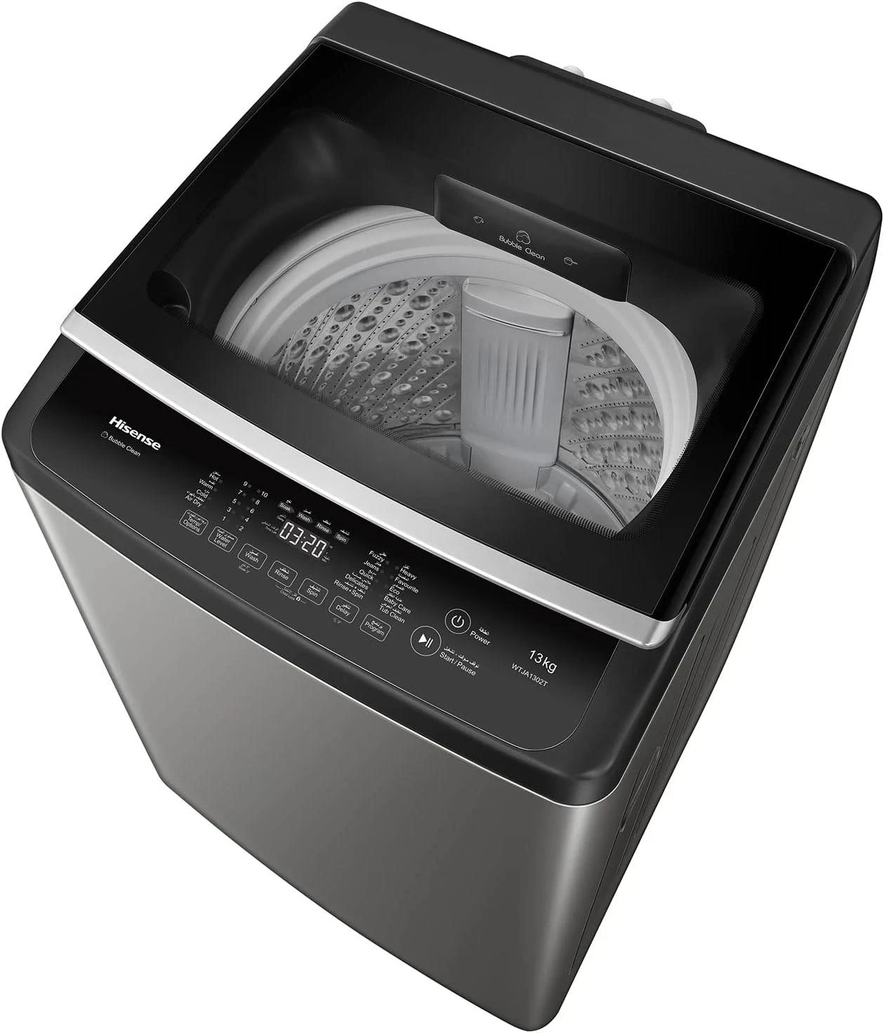 LAVARROPAS HISENSE 13KG CARGA SUPERIOR  COLOR TITANIUM WTJA1302T 2