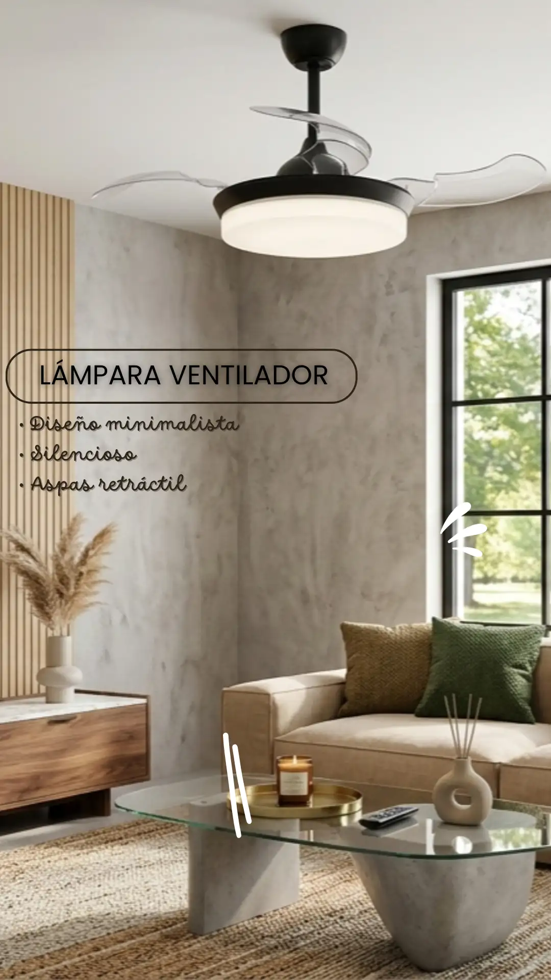 Lámpara Ventilador Decorativa Opalux