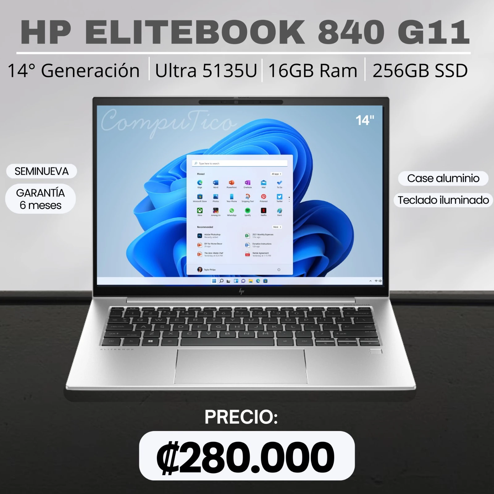 LAPTOP HP ELITEBOOK 840 G11 Ultra 5 135U 25/256GB