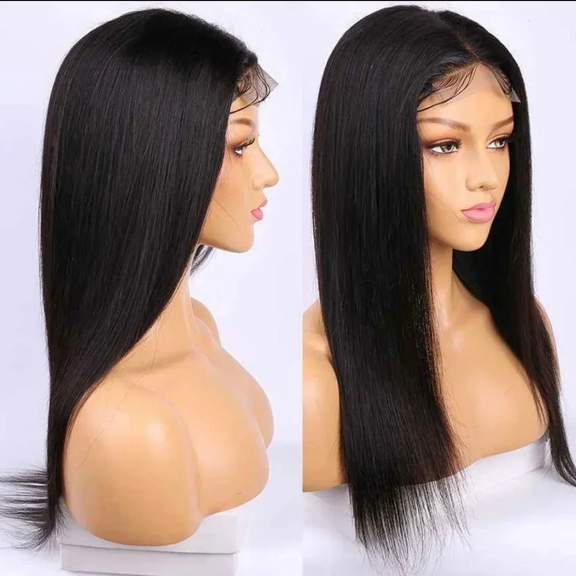 Peluca de 18”  lisa  color natural  