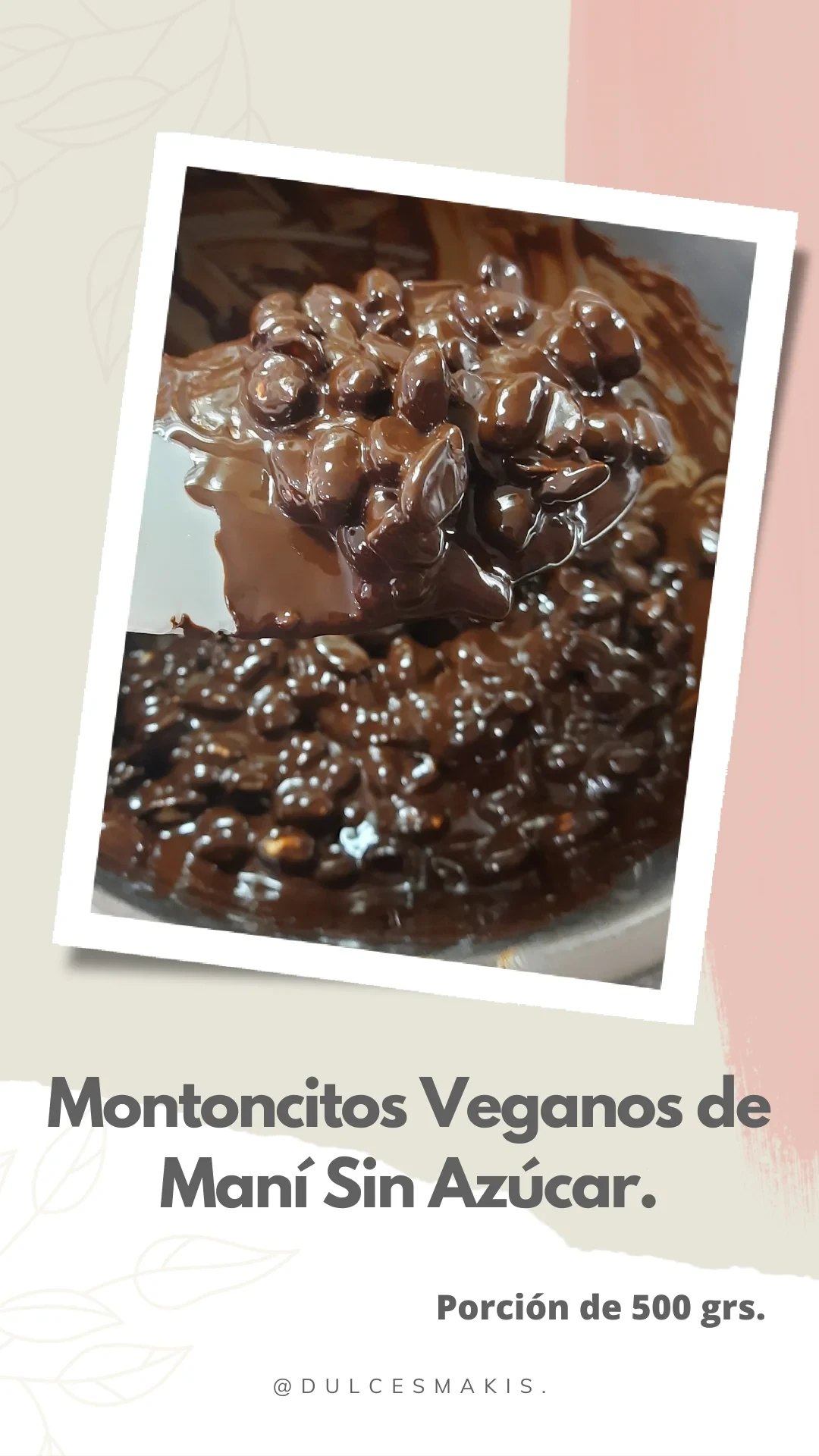 Montoncitos Veganos de Maní Sin Azúcar.