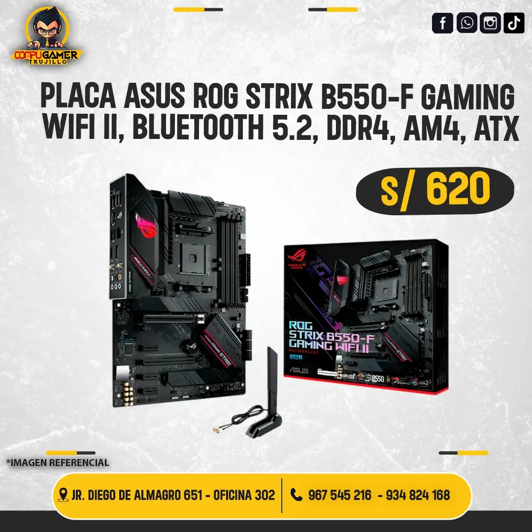 PLACA ASUS ROG STRIX B550-F WIFI, AMD, AM4, DDR4