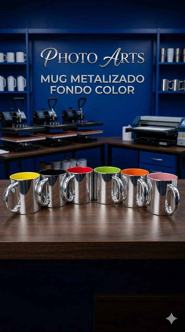 Mug Metalizado Fondo Color