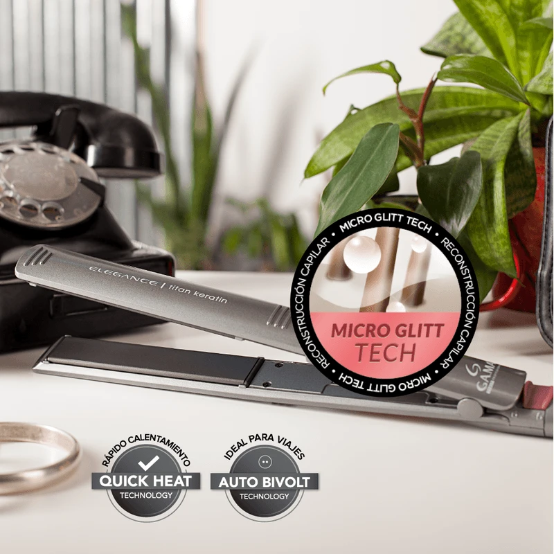 Planchita de Pelo GA.MA Elegance LED Titan Keratin  2