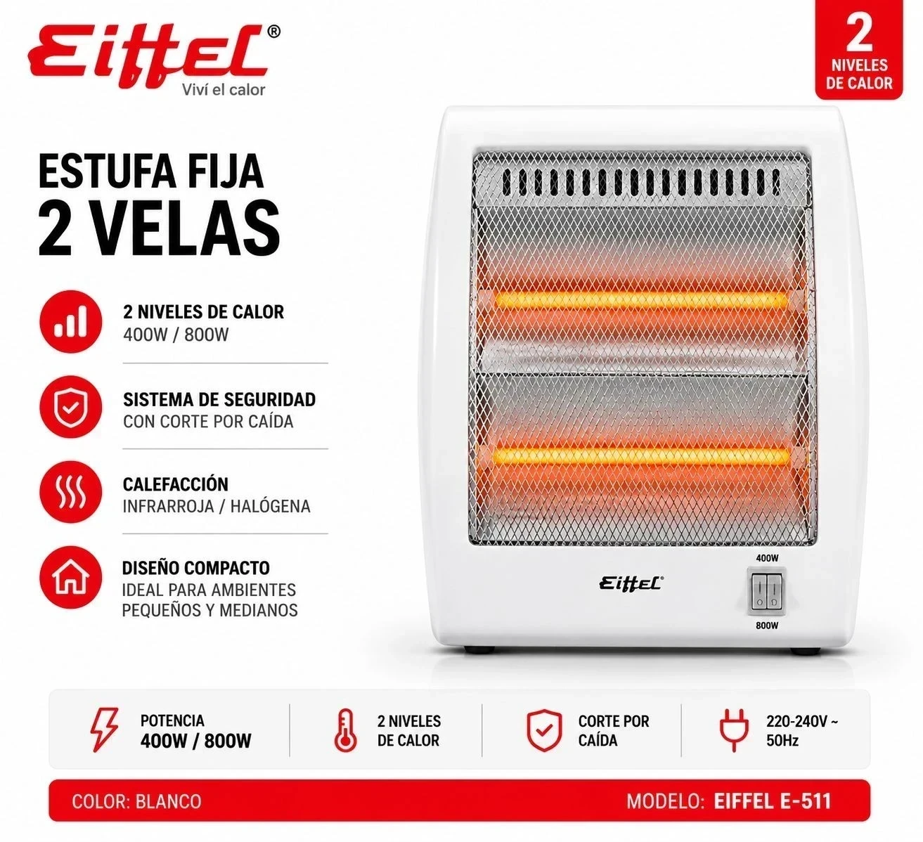 ESTUFA EIFFEL 2 VELAS