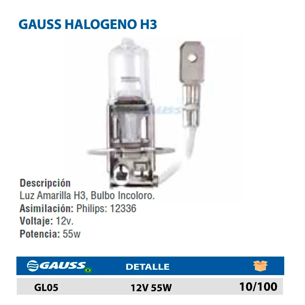 GAUSS HALOGENO H3 12V 55W