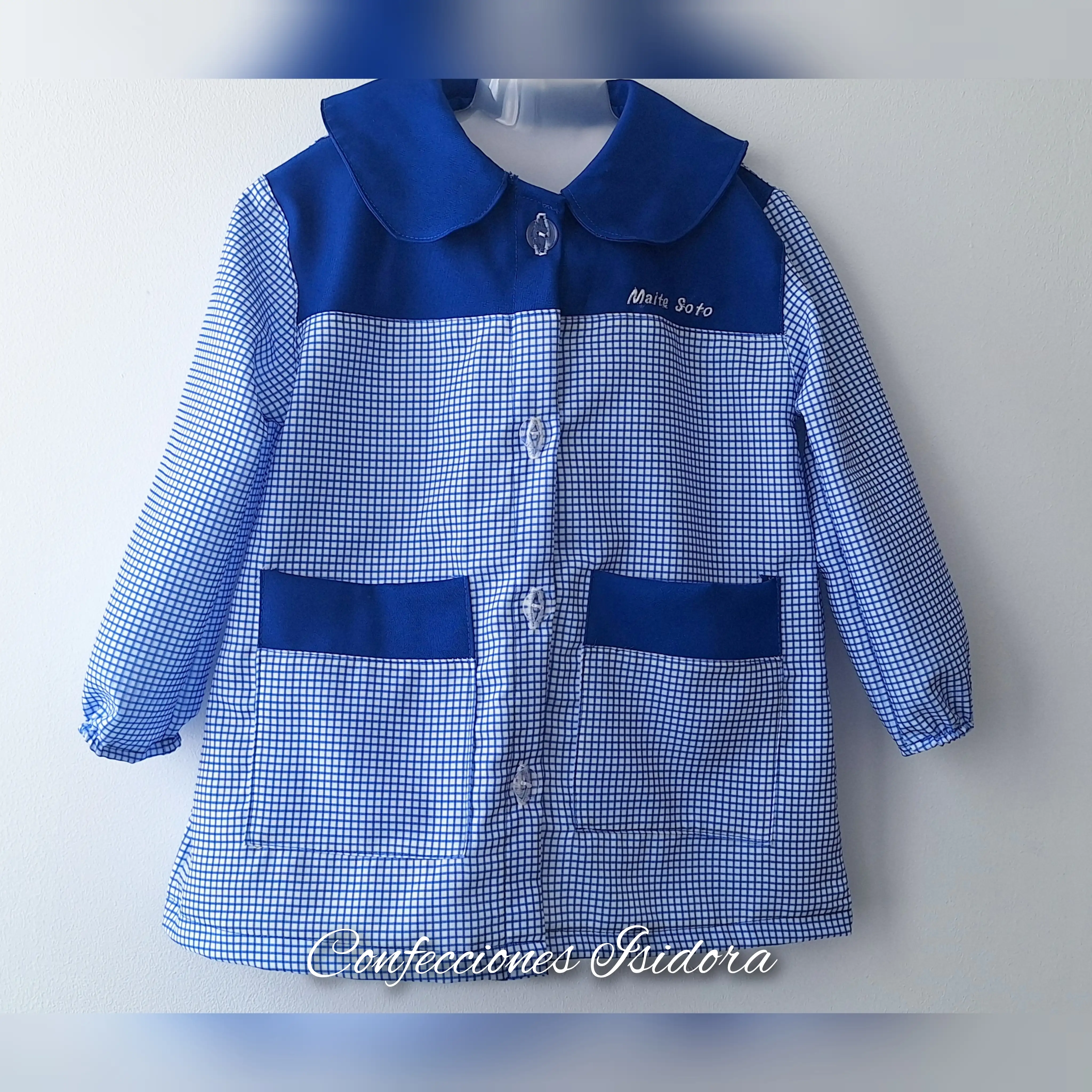 Delantal Cuadrille azul 
