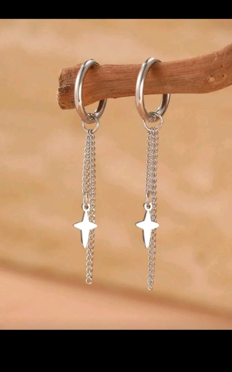 Oendientes colgantes diseño hexagonal estrella ⭐ colgante