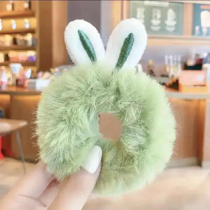 Coletero peluche #3 verde pistache