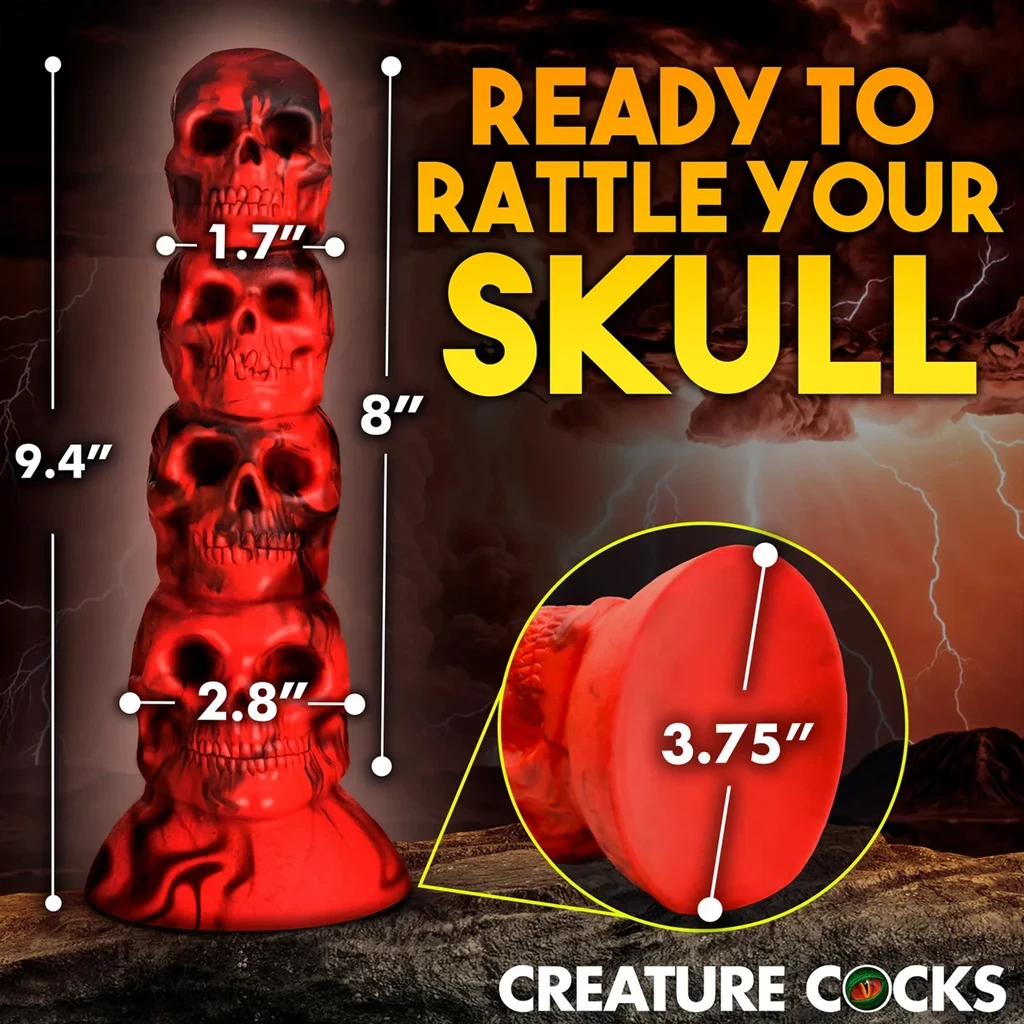 Vibrador Silicona Skull Red 4
