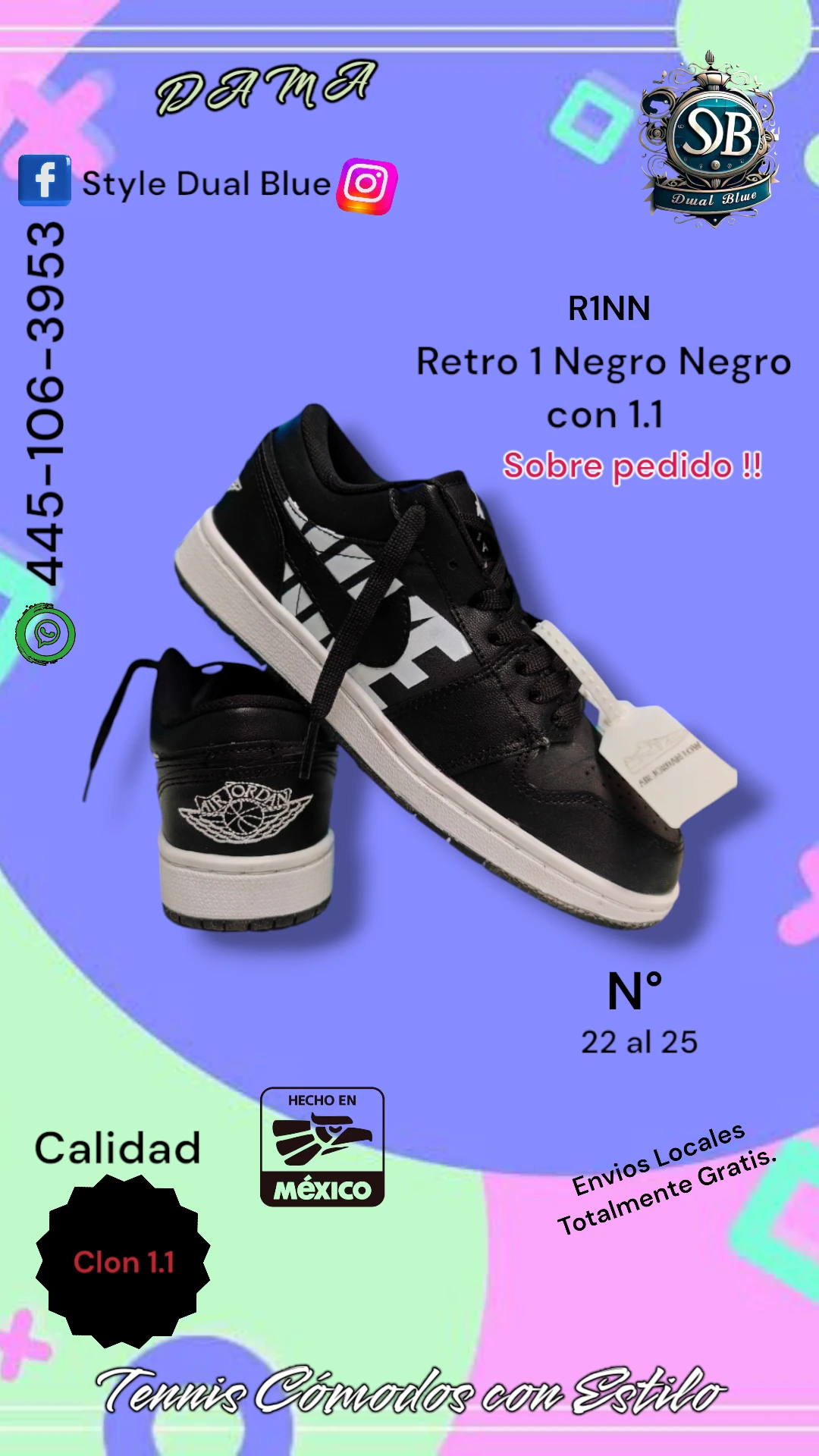 Retro 1 Negro Negro