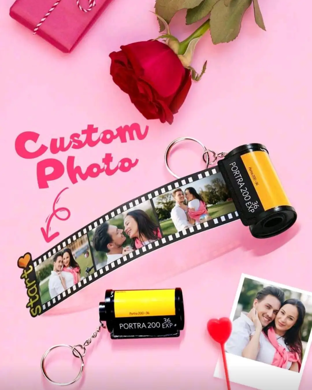 1 pieza Llavero personalizado de película para parejas con foto y texto. Llavero personalizado de pareja con película fotográfica. Llavero personalizado de película fotográfica. Llavero personalizado con imagen. Llavero de rollo de película de la cámara personalizado. Regalo de llavero de rollo de película de la cámara para novio, novia, recuerdo, cumpleaños, pareja, aniversario, Día de San Valentín, regalo para ella, él, mamá, papá, esposa, esposo, amigo 3