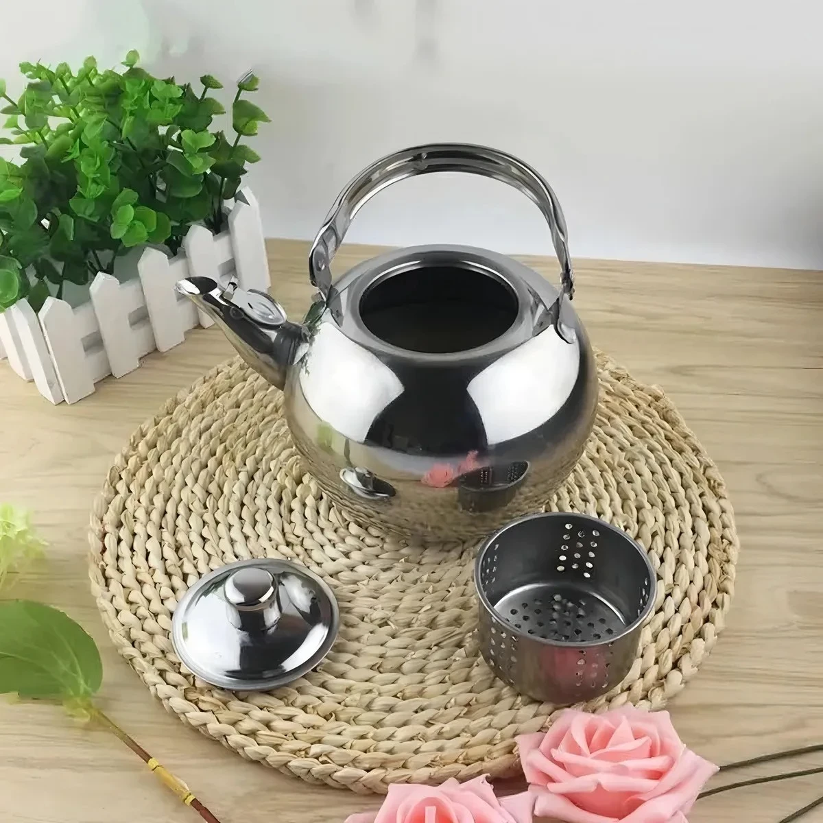 Tetera 600ml Acero Inoxidable Con Filtro Té Infusiones Agua 2